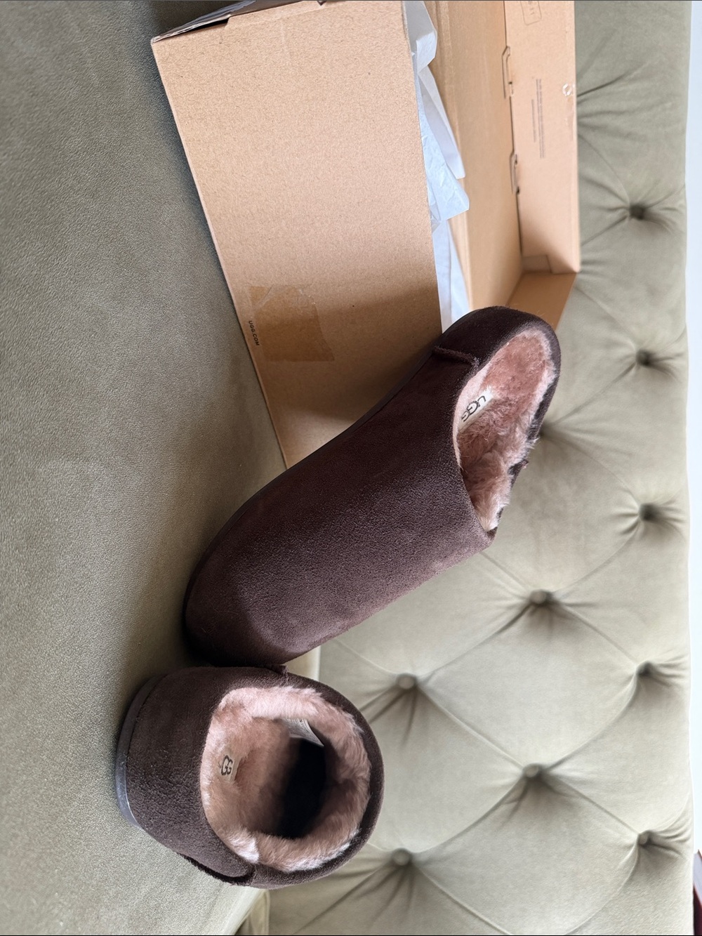 UGG Elea slipper, dusted cocoa. NIB